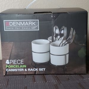 Porcelain Canister & Rack Set